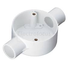 2 way round box Windsor 20mm/25mm PVC Round Box – 1 Way / 2 Way