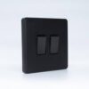 Royal 10A 2 Gang 2 Way Plate Switch (Black / Grey)