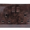 Windsor Innova Wooden 13A 2 Gang Switched Socket - 91406WD